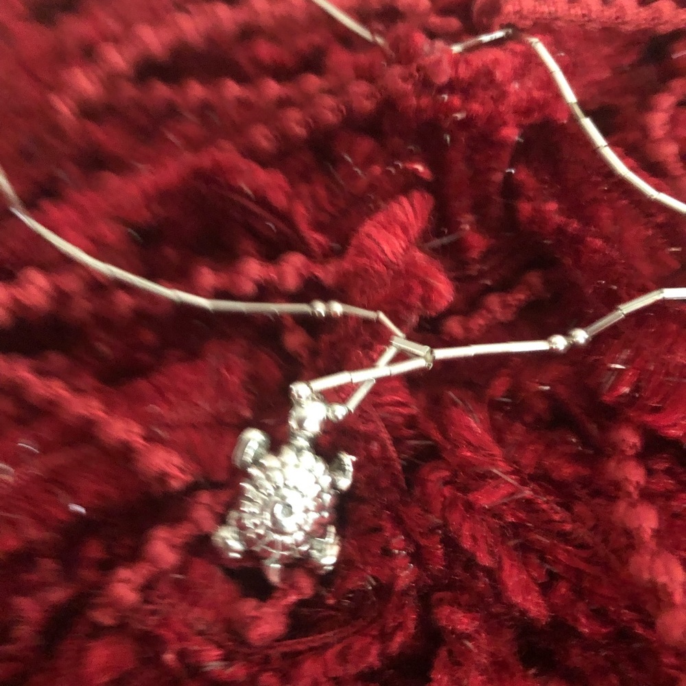 STERLING SILVER TURTLE CHARM NECKLACE - Picture 2 of 7